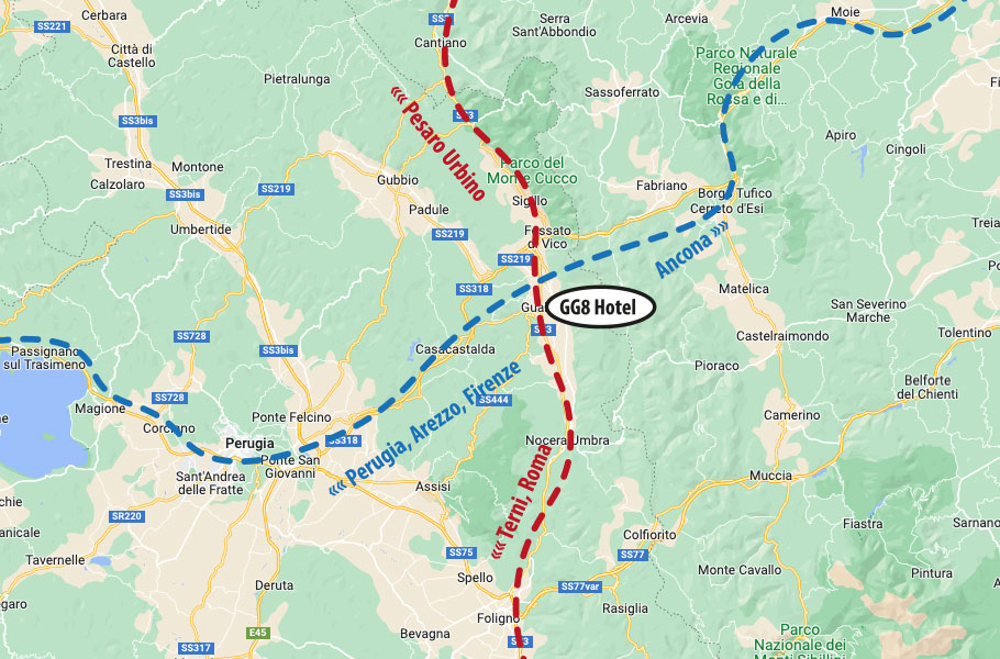 Hotel gg8, Gualdo Tadino al centro