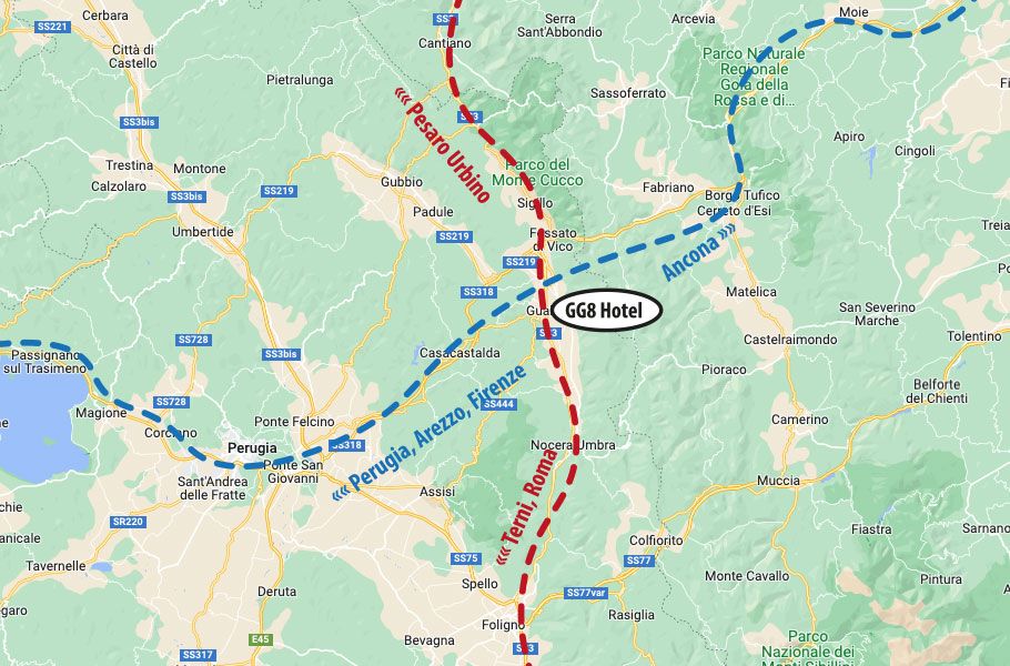 Hotel gg8, Gualdo Tadino al centro